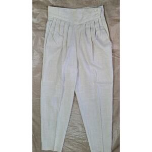 Vintage 80s Stringbean Women's 5/6 24×28 Pleated Pants High Waist Beige Side